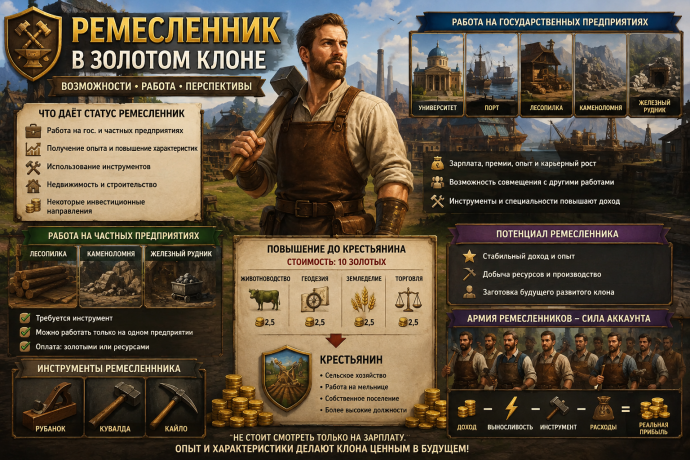 Возможности Ремесленника и статус