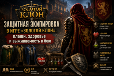 Защитная экипировка в игре Золотой Клон плащи здоровье и выживаемость в бою