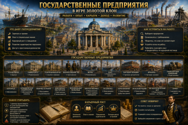 Государственные предприятия в игре Золотой Клон полный обзор работы зарплат и карьерного роста