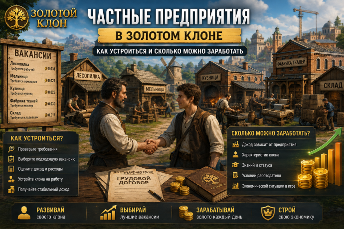 Частные предприятия в Золотом Клоне как устроиться и сколько можно заработать