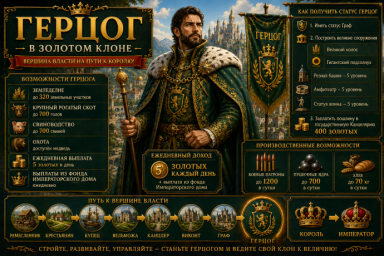 Герцог в игре Золотой Клон как получить статус стоимость возможности и доход