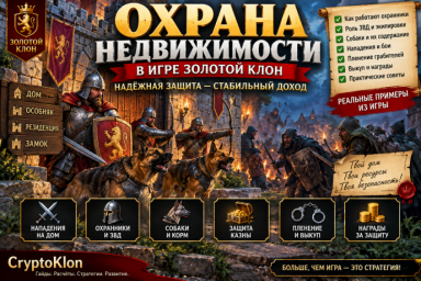 Охрана недвижимости в игре Золотой Клон охранники собаки нападения и защита дома